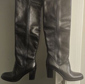 Via Spiga Black Leather Tall Boots